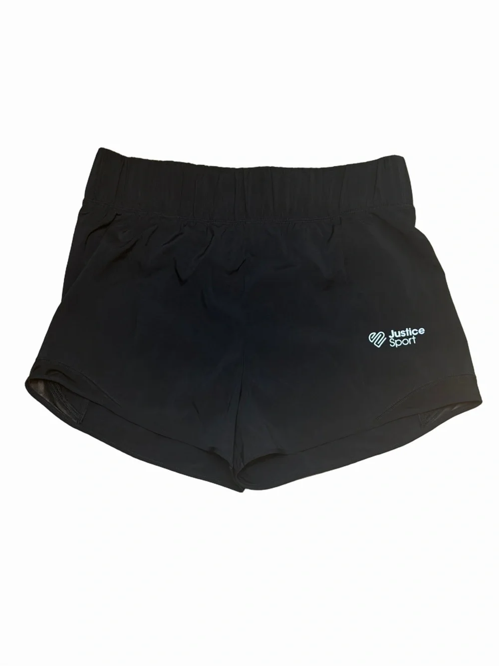 Justice Sport Girls XL 16/18 Black Athletic Running Shorts Mesh Performance